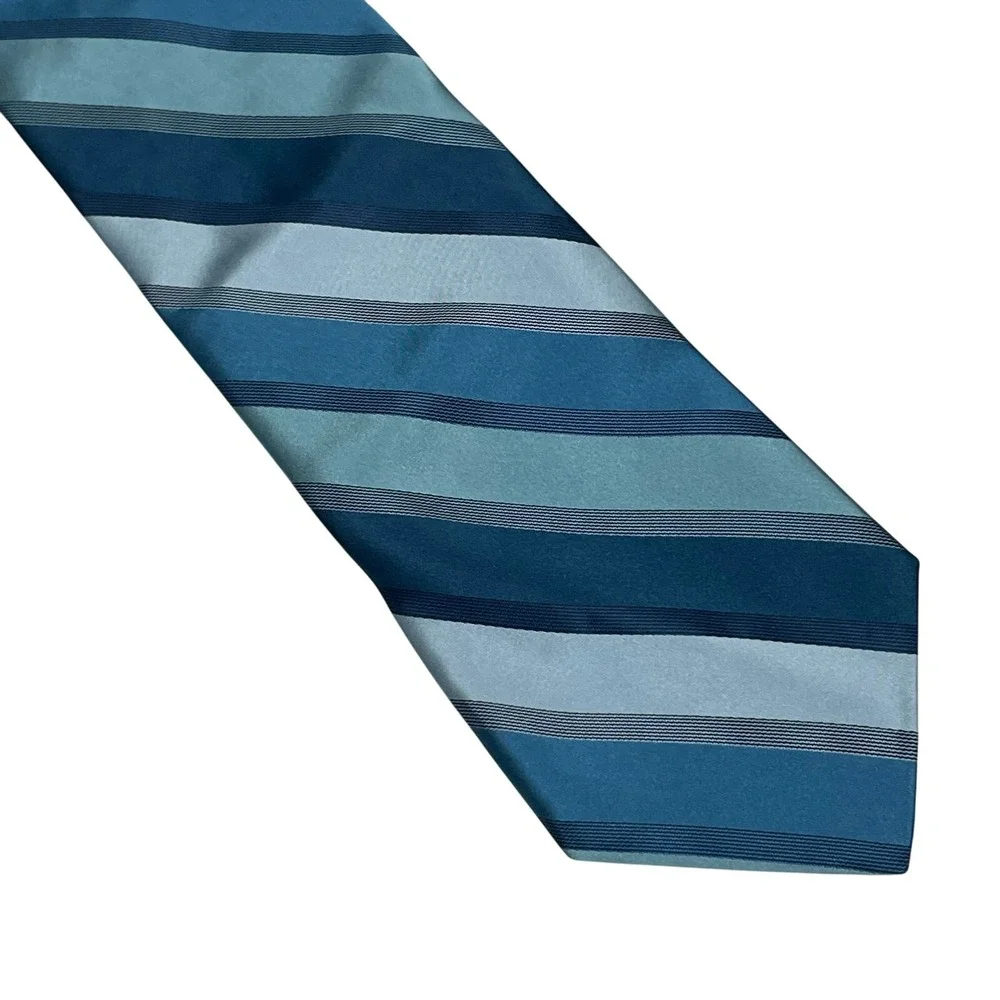 NWT Murano Teal‎ Blue Striped Classic Men's Necktie Silk 2.75